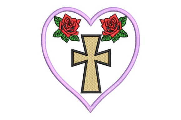 Reviewing Heart with Roses and Cross for Gifts