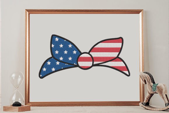 USA Flag Bow 4th of July Embroidery Review